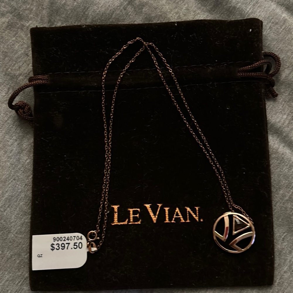 LeVian Chocolate Quartz Necklace in Strawberry Gold-plated Sterling Silver